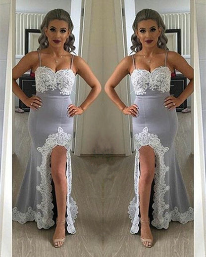 Sweetheart Mermaid Bridesmaid Dresses Silver
