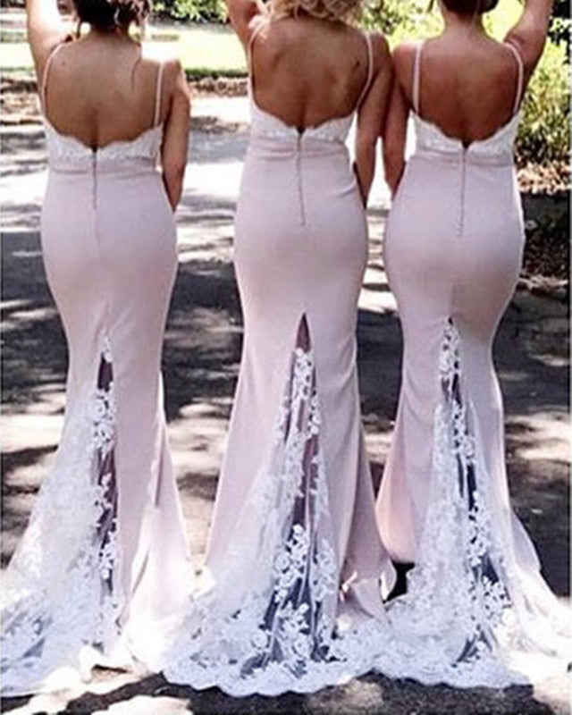 Lace Train Bridesmaid Dresses