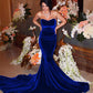 Royal Blue Velvet Mermaid Bridesmaid Dresses