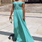 Aqua Blue Prom Dresses Chiffon