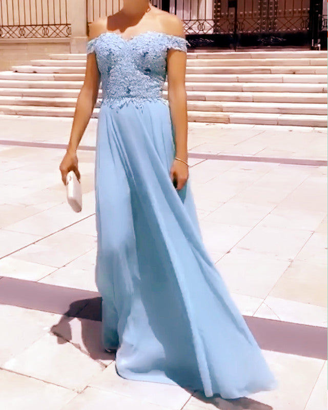 Chiffon Prom Dresses Light Blue