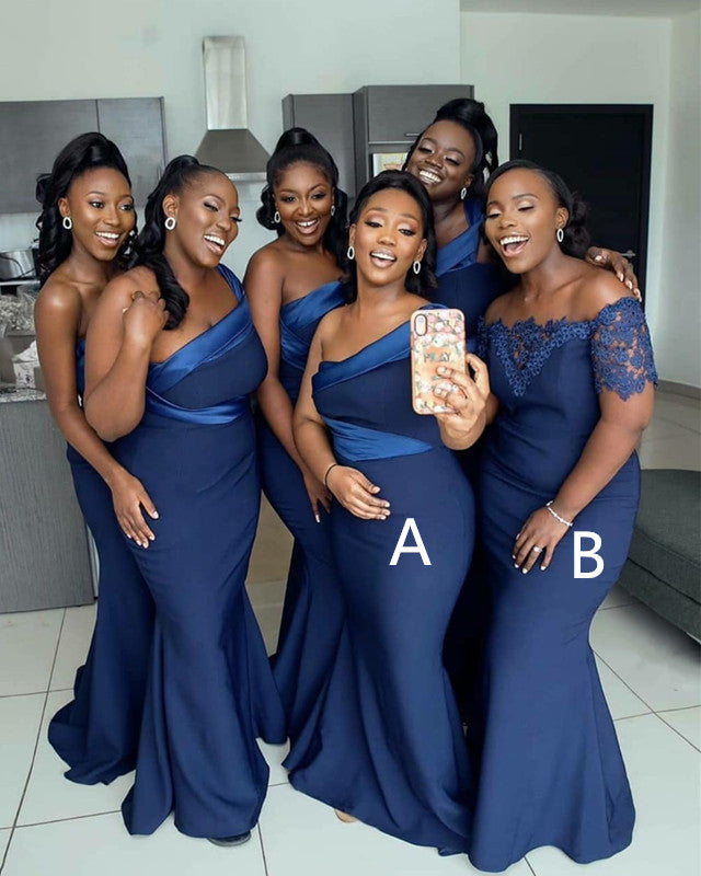 Mermaid Satin Bridesmaid Dresses Mismatched