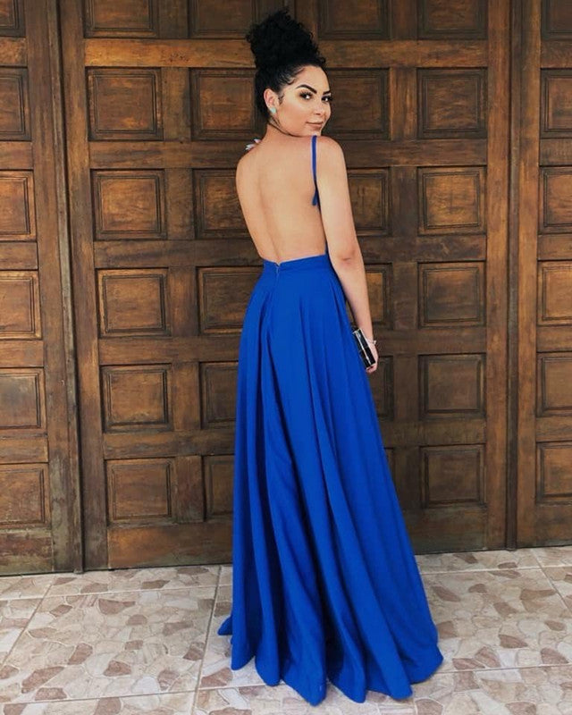 Long Chiffon Empire Bridesmaid Dresses Open Back