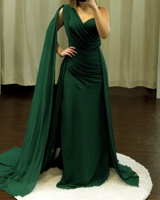 Mermaid Emerald Green Jersey Bridesmaid Dress