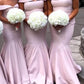 Mermaid Satin Off The Shoulder Bridesmaid Dresses