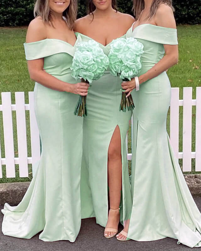 Mermaid Light Green Bridesmaid Dresses
