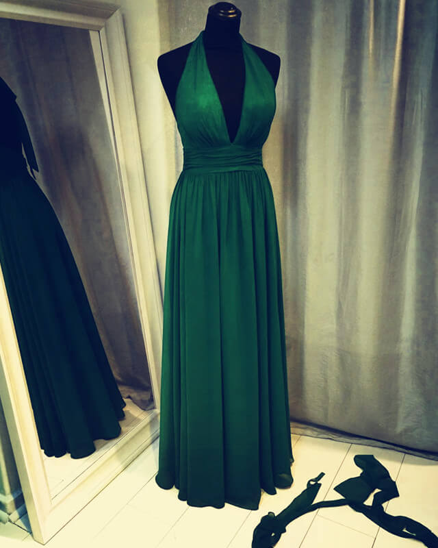 Emerald Bridesmaid Dresses Halter