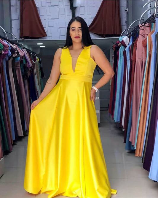 Yellow Bridesmaid Dresses Plus Size