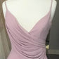 Long Mauve Pleated Chiffon Bridesmaid Dresses