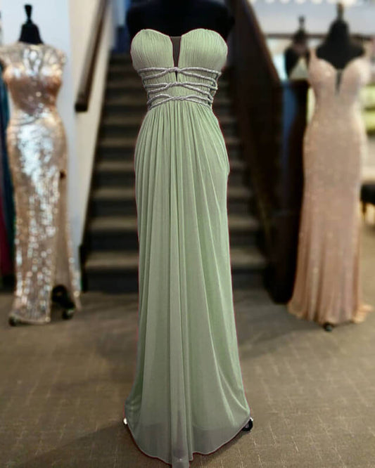 Sage Green Sheath Bridesmaid Dress