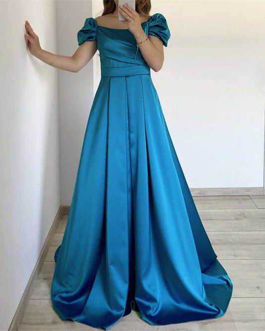 Teal Satin Bridesmaid Dresses