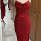 Red Satin Slip Bridesmaid Dresses