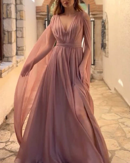 Dusty Rose Chiffon Dress For Maid Of Honor