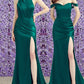 Emerald Green Satin Bridesmaid Mixed Dress