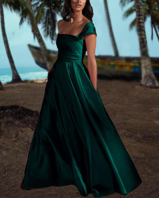 Dark Green Satin Bridesmaid Dresses