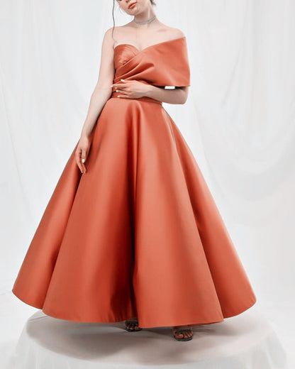 Terracotta Ball Gown Dress