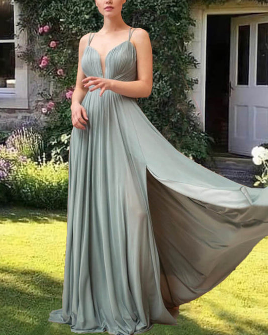 Dusty Sage Chiffon Bridesmaid Dresses