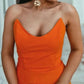 Mermaid Strapless Orange Dress