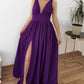 Long Plunging Split Bridesmaid Dress