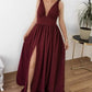 Long Plunging Split Bridesmaid Dress