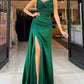 Emerald Green Satin Strapless Dress
