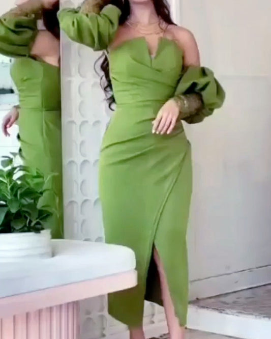 Moss Green Midi Dress