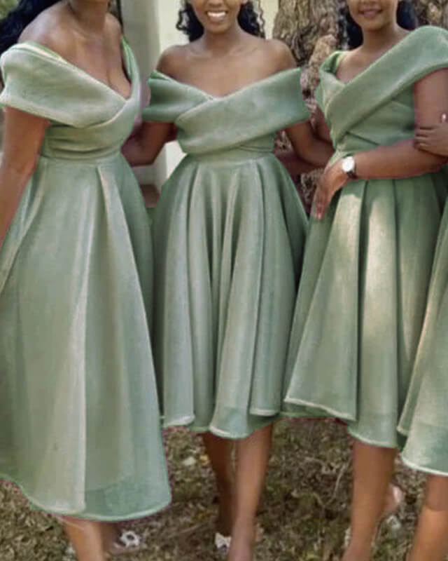 Sage Tulle Bridesmaid Midi Dress