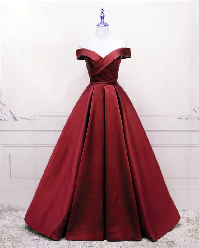 Ball Gown Off The Shoulder Satin Dress