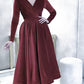Burgundy Bridesmaid Dresses Velvet Sleeves