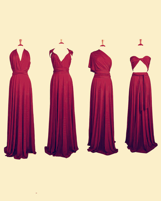 Burgundy Bridesmaid Dresses Convertible