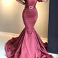 Burgundy Mermaid Prom Dress