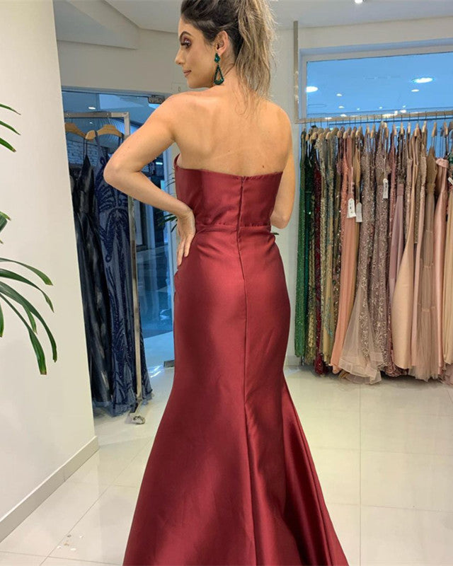 Mermaid Strapless Satin Gown