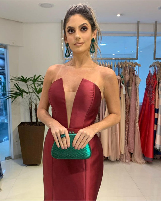 Mermaid Strapless Satin Gown
