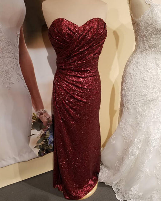 Burgundy Sequin Bridesmaid Dresses