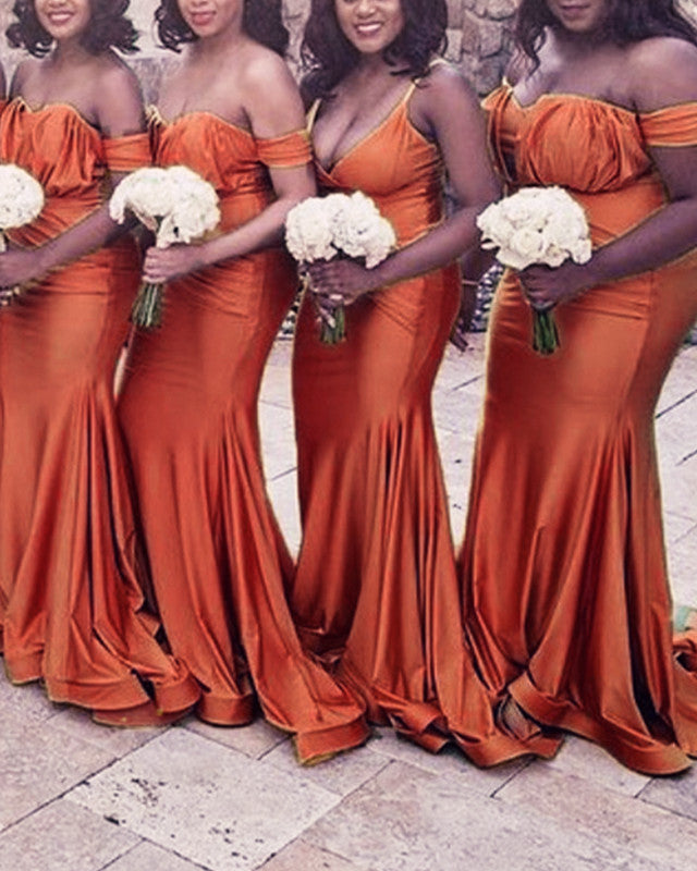 Burnt Orange Bridesmaid Dresses Mermaid Remixed – Lisposa