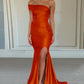Burnt Orange Bridesmaid Dresses One Shoulder