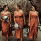Burnt Orange Bridesmaid Dresses Ankle Length