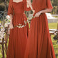 Burnt Orange Bridesmaid Dresses With Sleeves