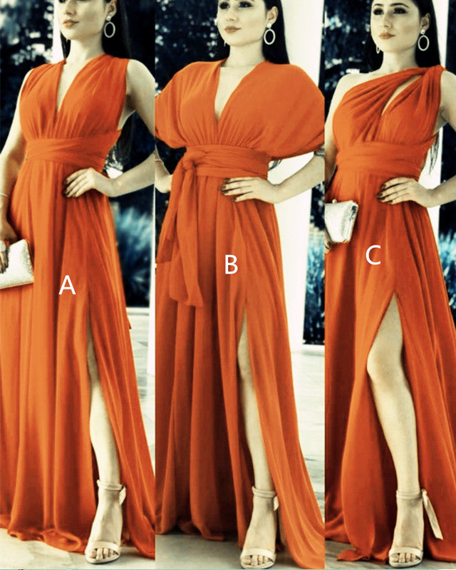 Burnt Orange Bridesmaid Dresses Convertible