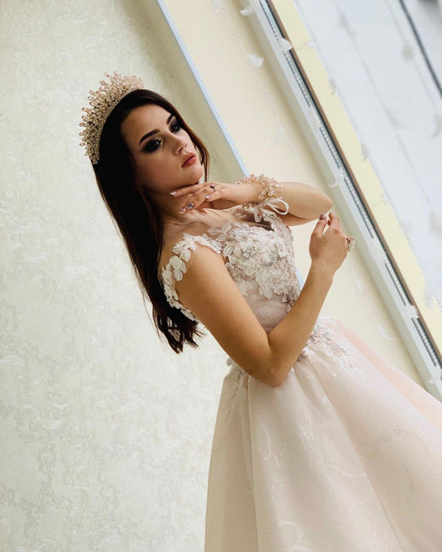 Short A-line Wedding Dresses Lace Appliques – Lisposa