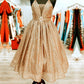 Sparkly Midi Dress Plunging Neckline