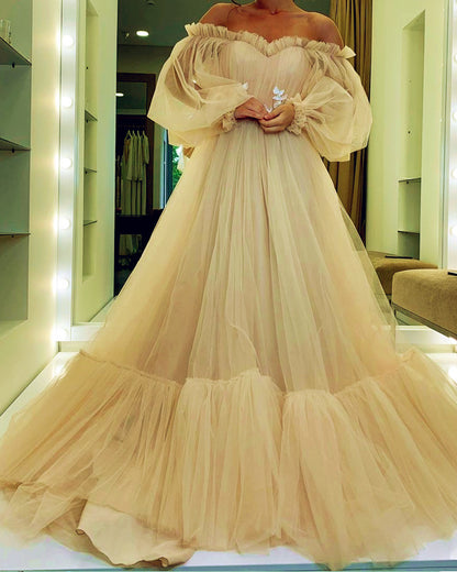 Tulle Princess Prom Dresses Puffy Sleeves Ruffles Lisposa Tulle Princess Prom Dresses Puffy Sleeves Ruffles Lisposa