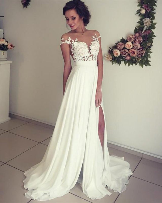 Boho Wedding Dress With Slit