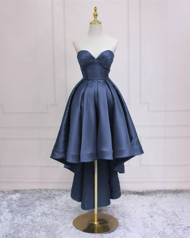 Dusty Blue Bridesmaid Dresses Asymmterical