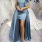 Dusty Blue Bridesmaid Dresses One Shoulder