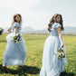 Elegant Boho Bridesmaid Dresses With Sleeves