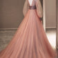 Pink Sleeves Prom Dresses