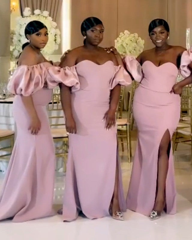 Dusty Rose Bridesmaid Dresses Removable Sleeve – Lisposa