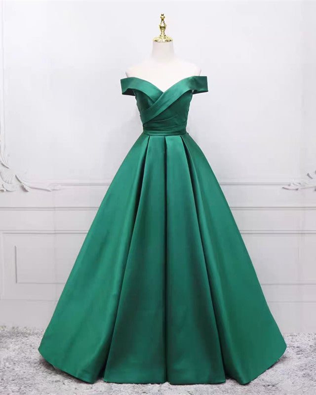 Ball Gown Off The Shoulder Satin Dress