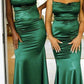 Mermaid Emerald Green Bridesmaid Dresses Cowl Neck